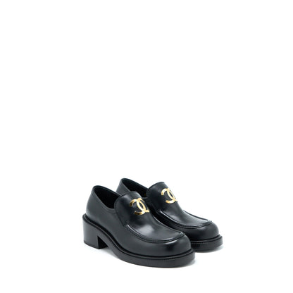 Chanel 22K Size 38 Loafer Leather Black