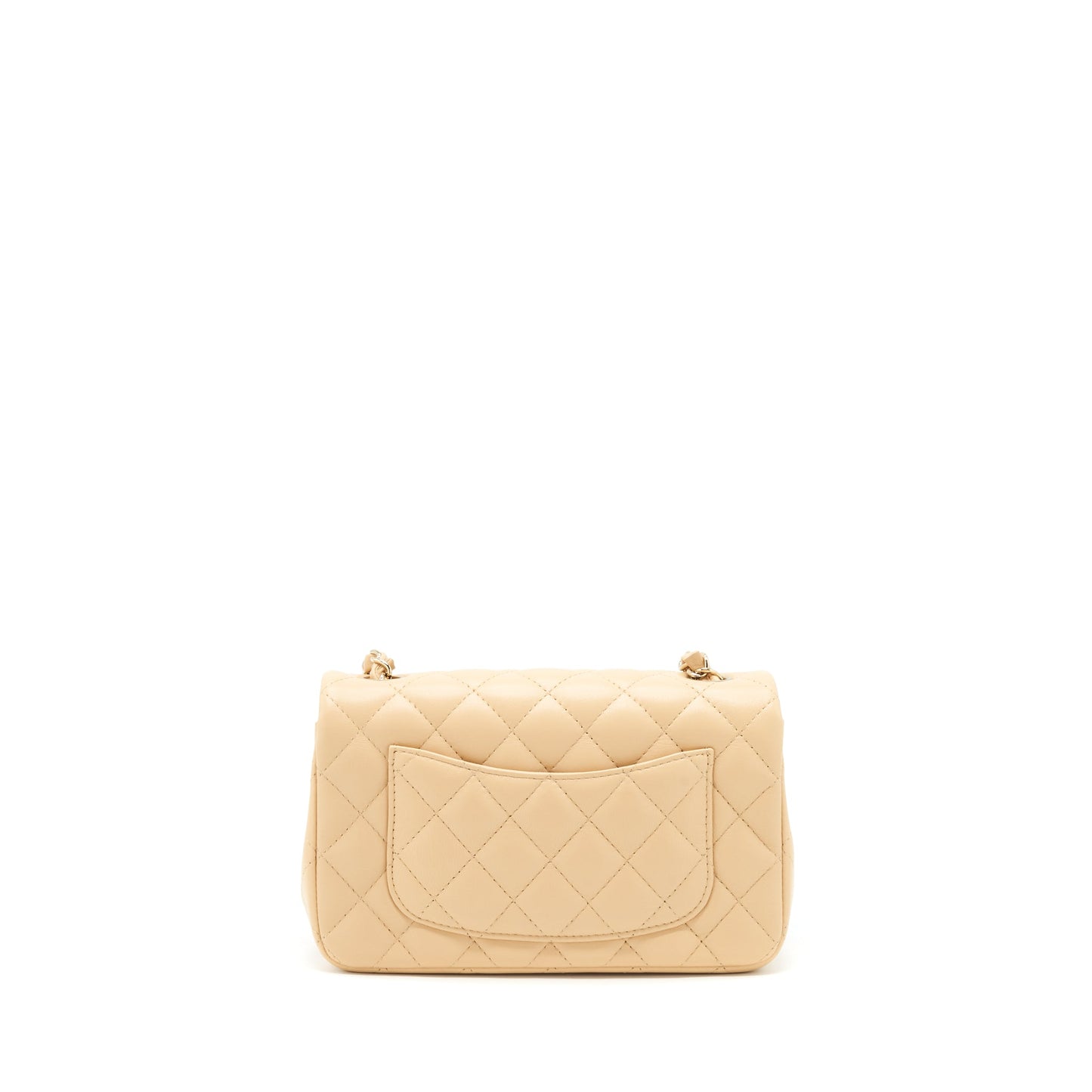 Chanel Mini Rectangular Lambskin Light Beige L