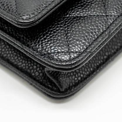 Chanel Classic Wallet On Chain Caviar Black  (Microchip)