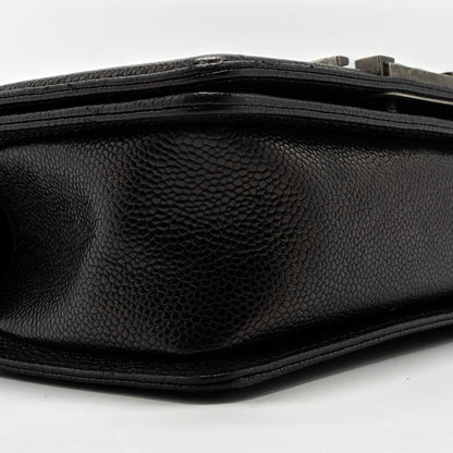 Chanel small boy bag caviar black ruthenium hardware