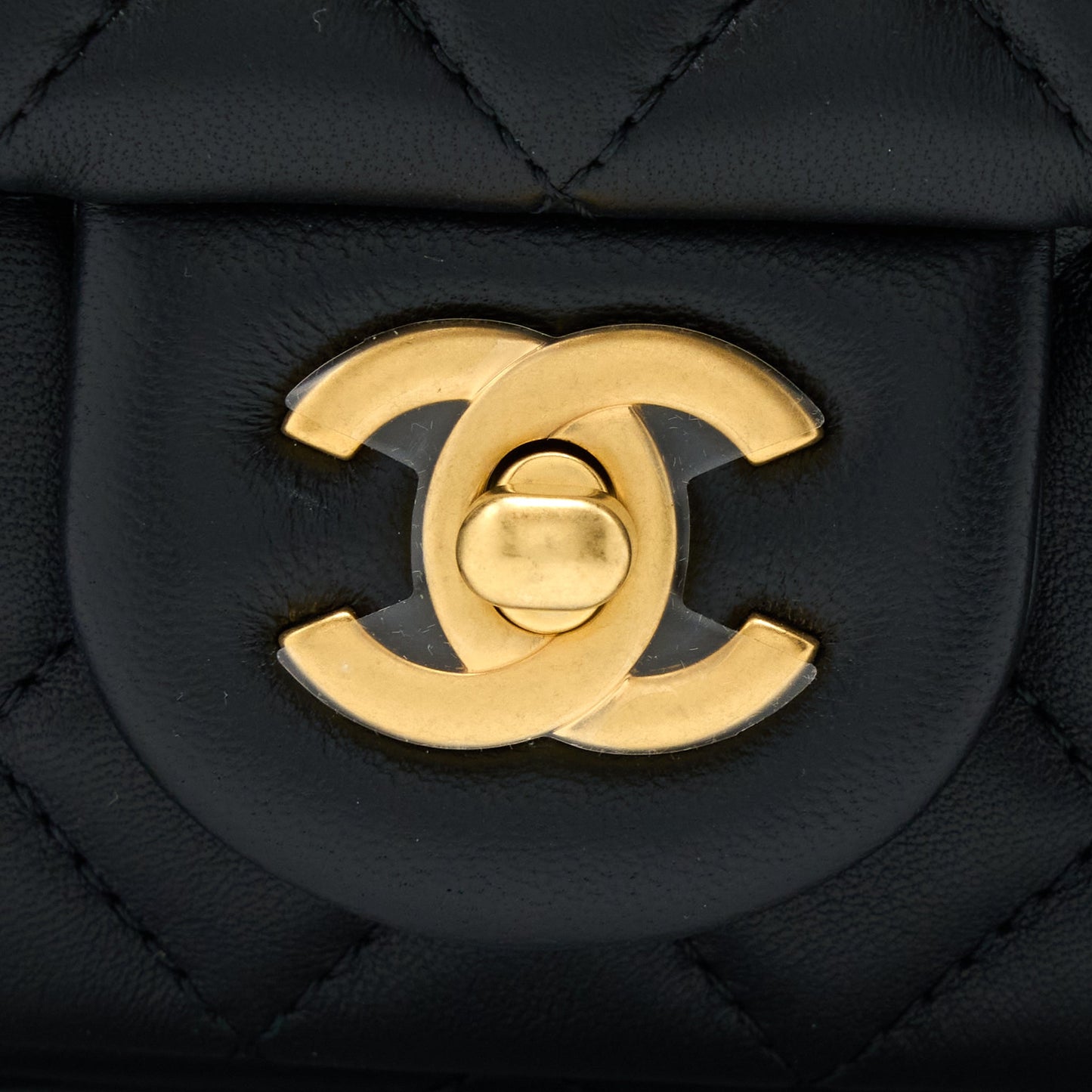 Chanel Pearl Crush Mini Rectangular Flap Bag Lambskin Black  (Microchip)