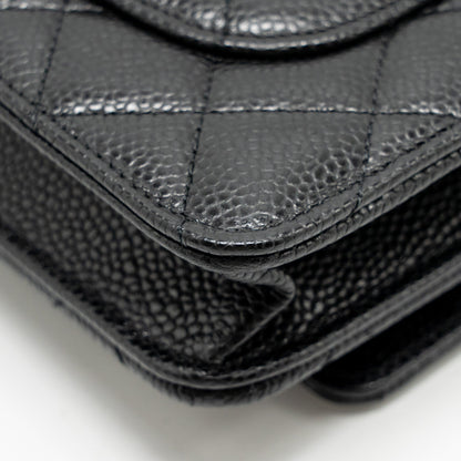 Chanel Classic Wallet On Chain Caviar Black  (Microchip)