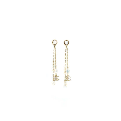 Chanel Pearl Drop Earring With CC Logo Light Gold Tone
