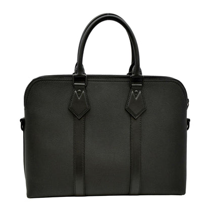 LOUIS VUITTON Takeoff Aerogram Grained Calf Leather Briefcase Black