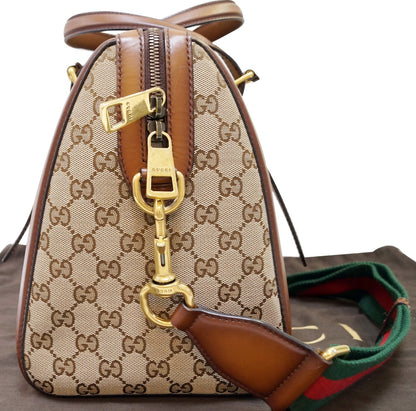 GUCCI Lady Web Original GG Canvas Boston Bag 381044