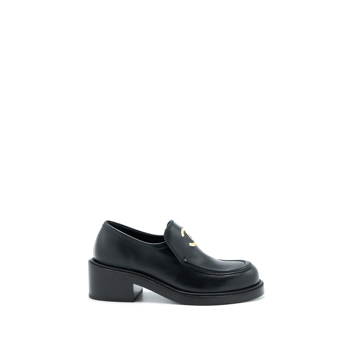 Chanel 22K Size 38 Loafer Leather Black