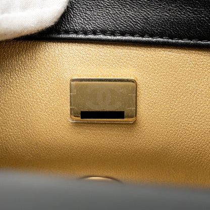 Chanel 25P Camellia Adjustable Chain Flap Bag Lambskin Black (microchip)