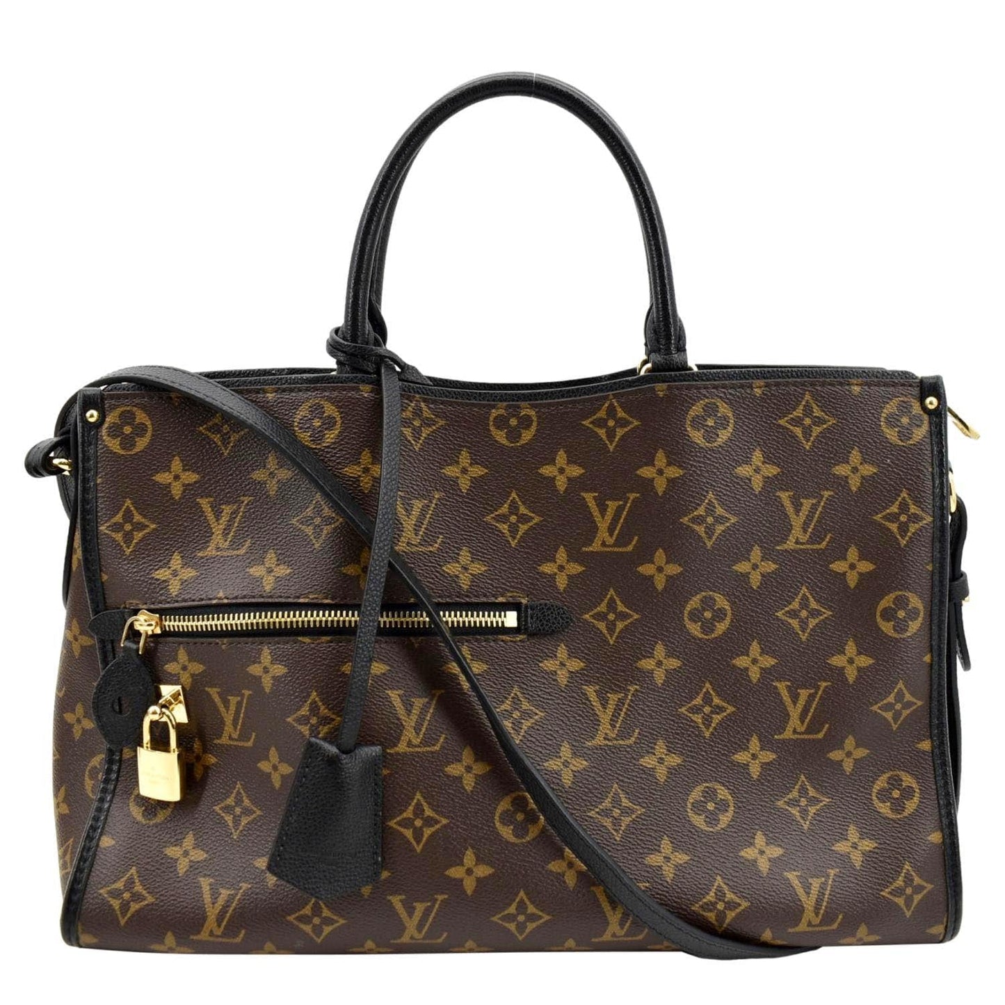 LOUIS VUITTON Popincourt MM Monogram Canvas Shoulder Bag Brown/Noir