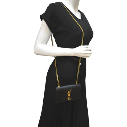 YVES SAINT LAURENT Kate Leather Shoulder Bag Black