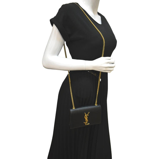 YVES SAINT LAURENT Kate Leather Shoulder Bag Black