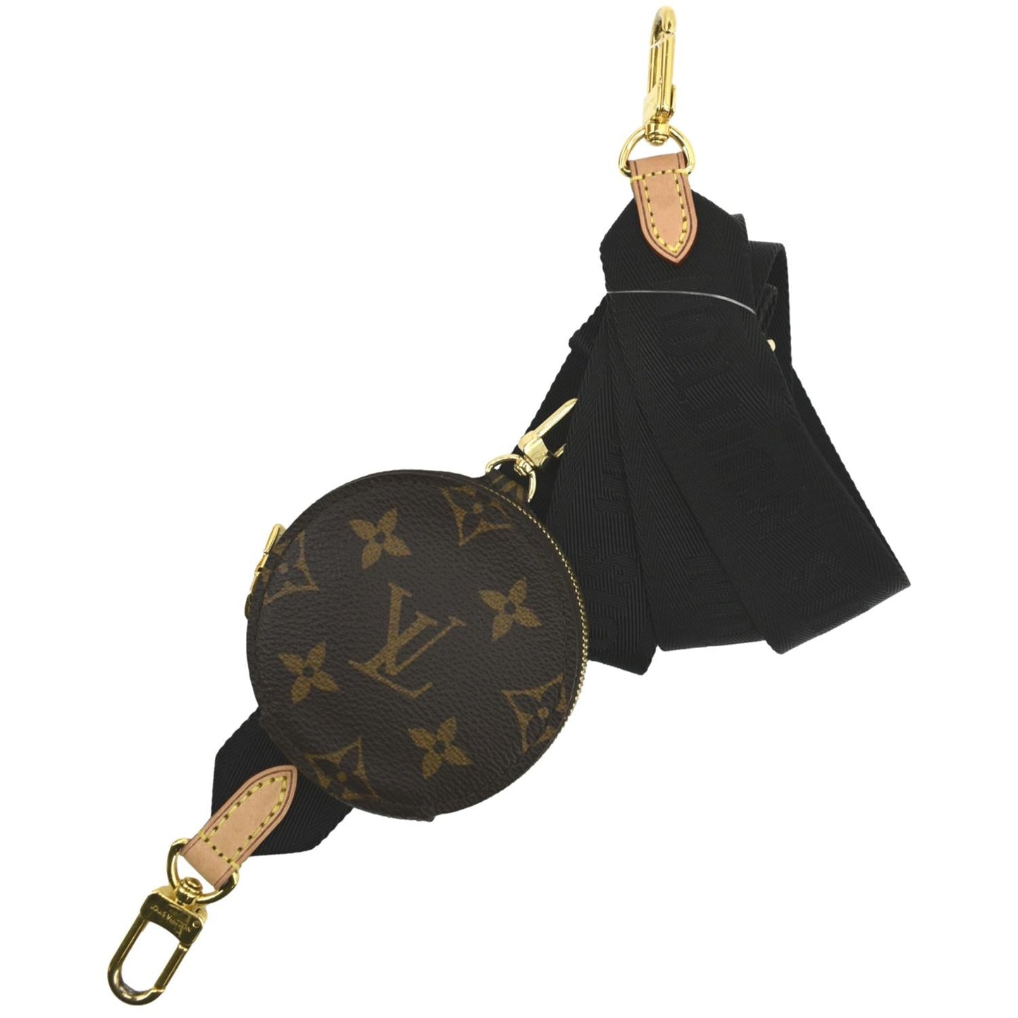 LOUIS VUITTON Monogram Canvas Nylon Strap with Coin Purse Black