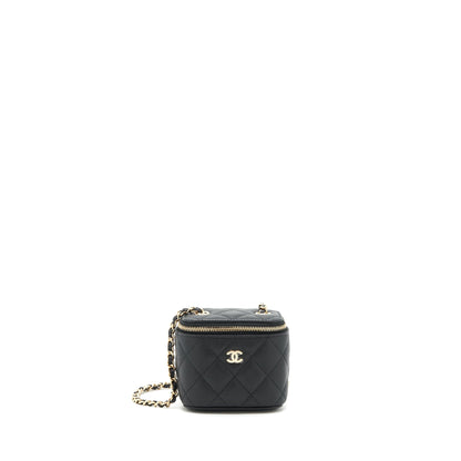 Chanel 22C Mini Vanity With Chain Caviar Black L