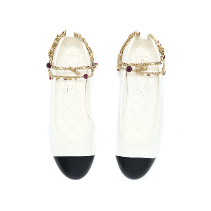 Chanel Size 36 Ballerina Shoes With Charm Chain