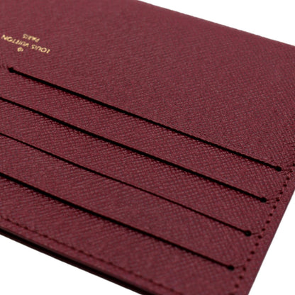 LOUIS VUITTON Insert Pouch Leather Card Holder Red
