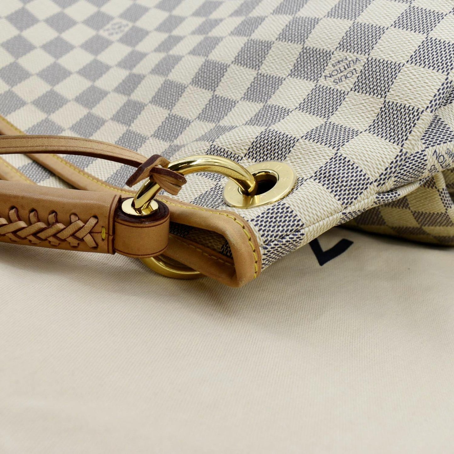 LOUIS VUITTON  Artsy MM Damier Azur Hobo Bag White