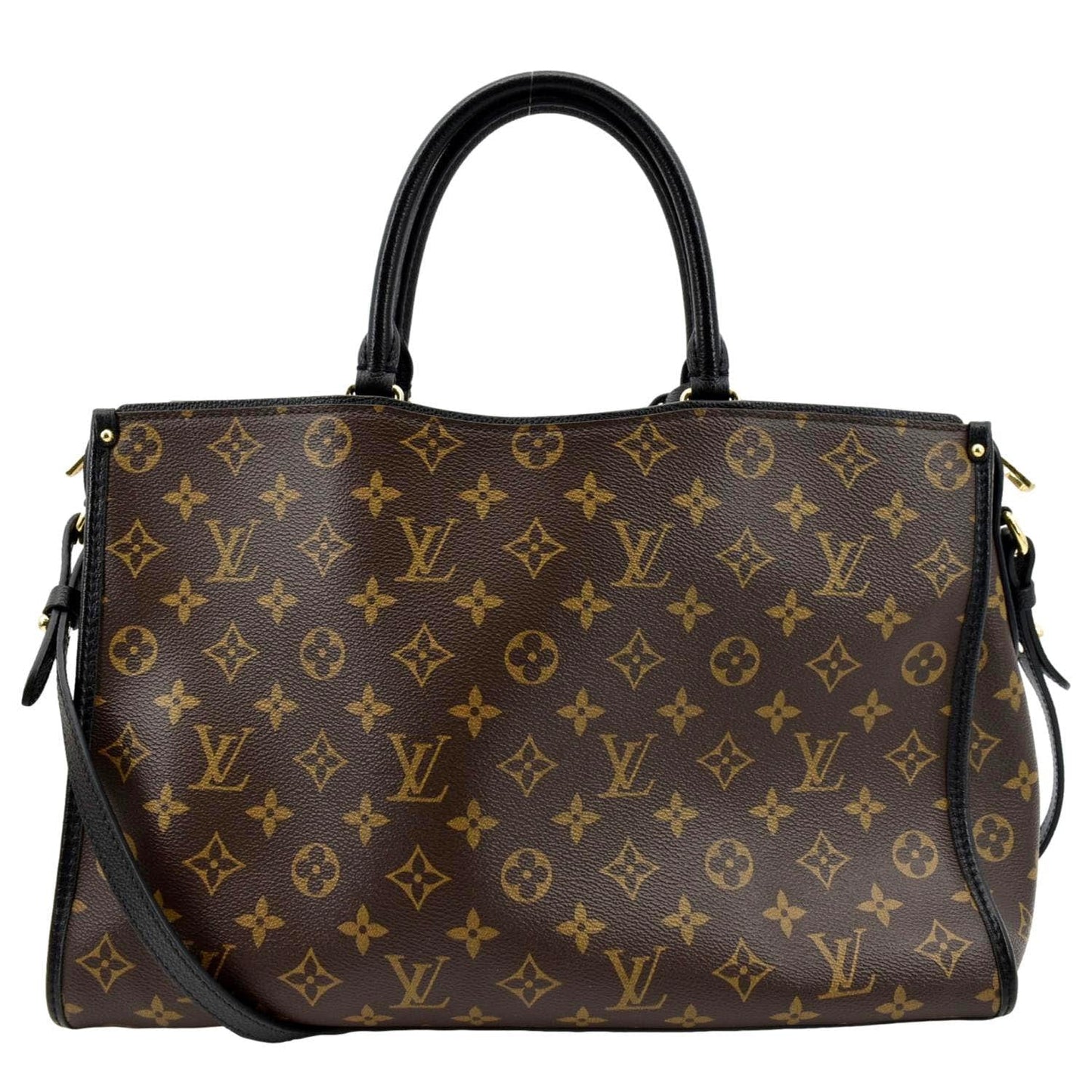 LOUIS VUITTON Popincourt MM Monogram Canvas Shoulder Bag Brown/Noir