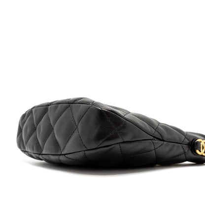 Chanel 22k Hobo Shoulder Bag Lambskin Black  (Microchip)