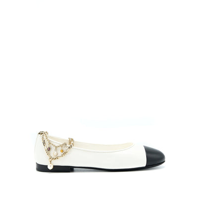 Chanel Size 36 Ballerina Shoes With Charm Chain