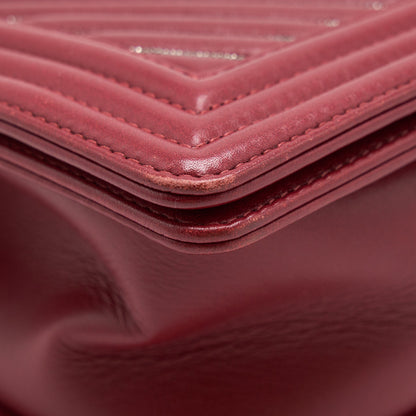 Chanel Medium Chevron Boy Chanel Bag Limited Edition dark red