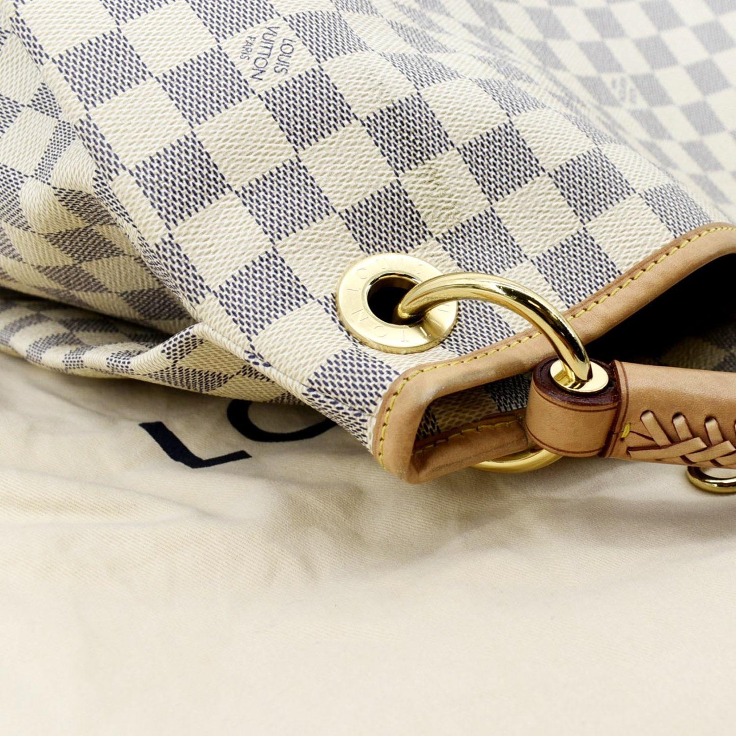 LOUIS VUITTON  Artsy MM Damier Azur Hobo Bag White
