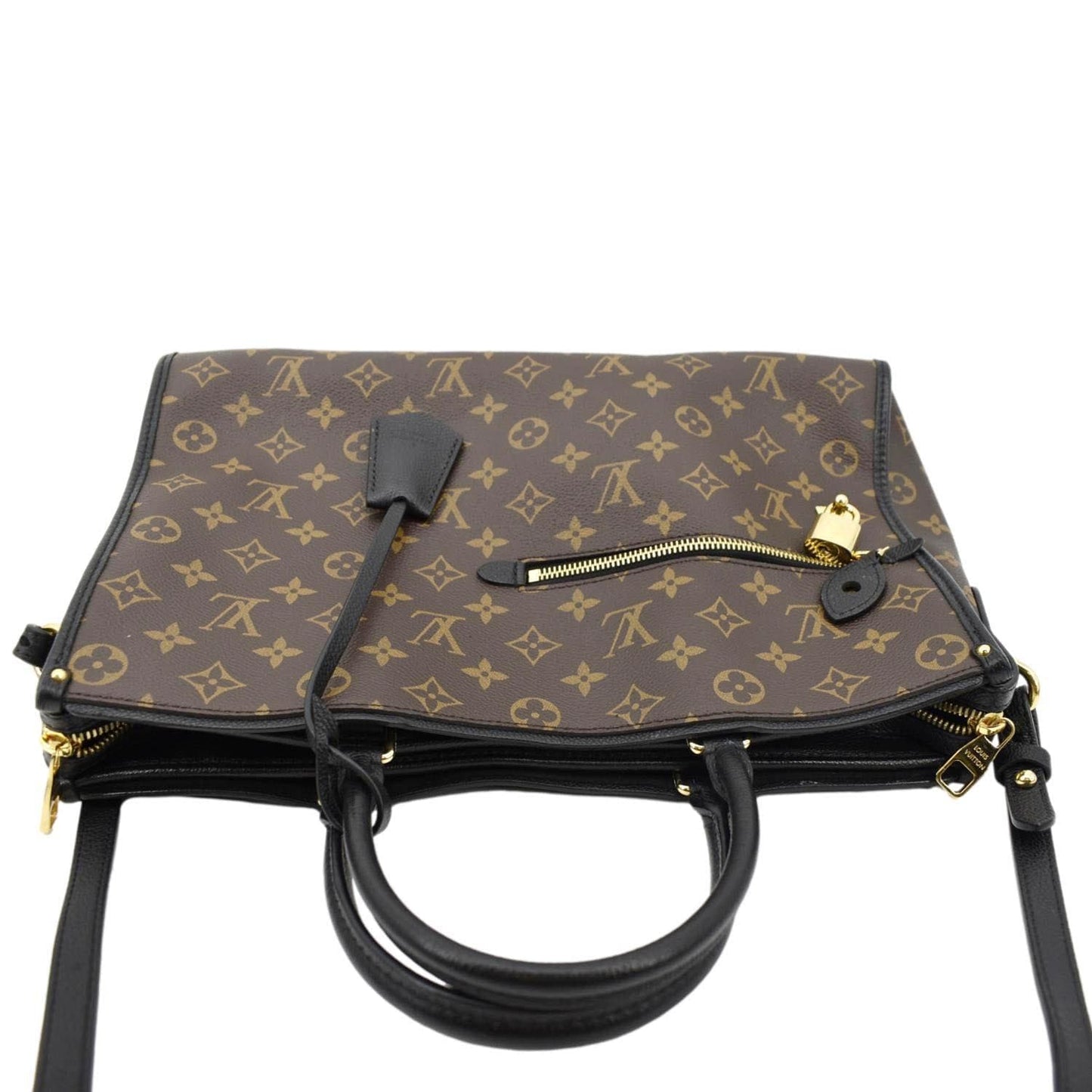 LOUIS VUITTON Popincourt MM Monogram Canvas Shoulder Bag Brown/Noir