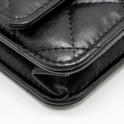 Chanel 2.55 Reissue Wallet on Chain Lambskin Black  (Microchip)