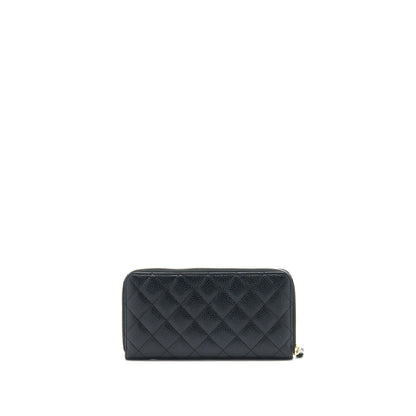 Chanel Zippy Long Wallet Caviar Black