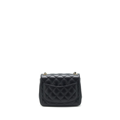 Chanel Mini Square Flap Bag Lambskin Black L