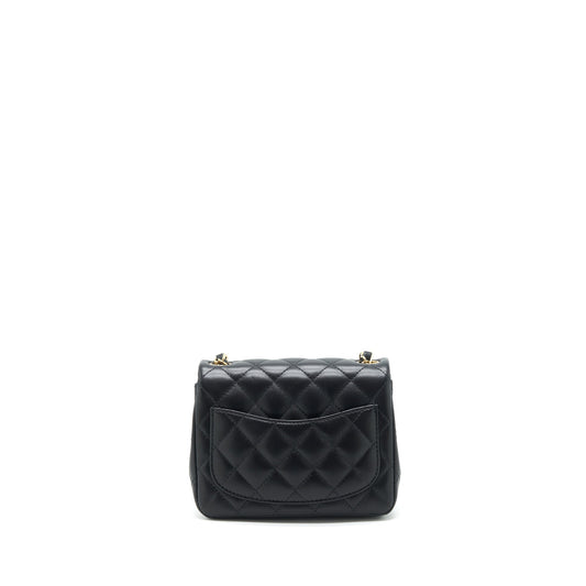 Chanel Mini Square Flap Bag Lambskin Black L