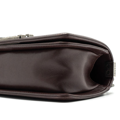 Chanel Chevron Small Boy Bag Lambskin BURGUNDY RUTHENIUM HARDWARE