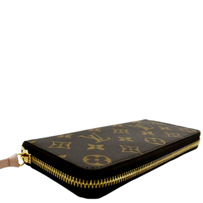 LOUIS VUITTON Clemence Monogram Canvas Zippy Wallet Brown