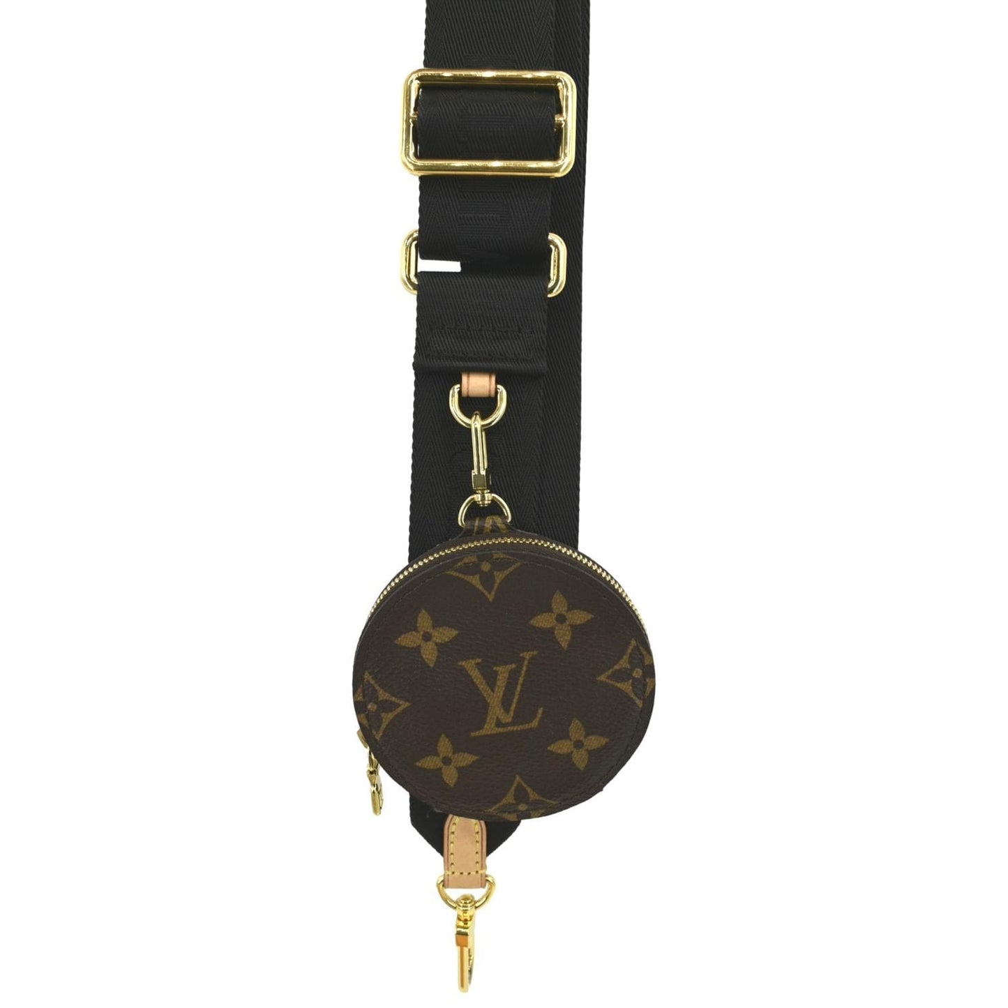LOUIS VUITTON Monogram Canvas Nylon Strap with Coin Purse Black