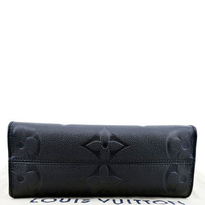 LOUIS VUITTON Onthego PM Monogram Empreinte Tote Shoulder Bag Black