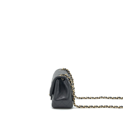 Chanel Mini Square Flap Bag Lambskin Black L