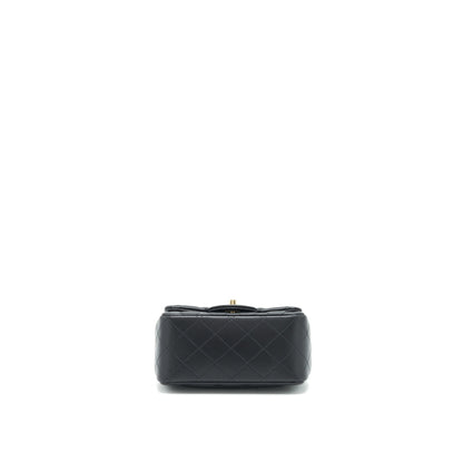 Chanel Mini Square Flap Bag Lambskin Black L