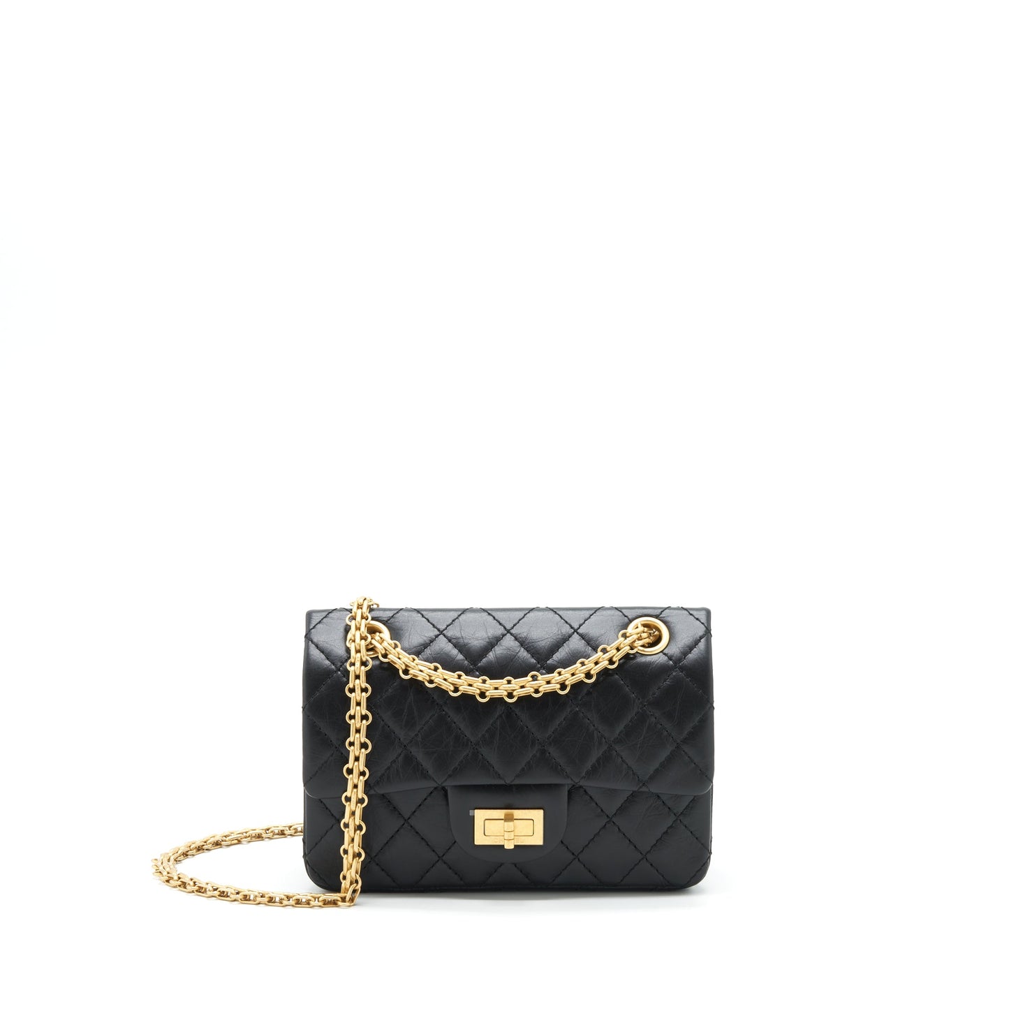 Chanel Mini 2.55 Reissue Flap Bag Aged Calfskin Black Brushed