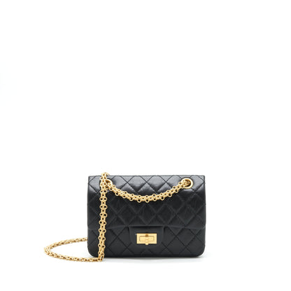 Chanel Mini 2.55 Reissue Flap Bag Aged Calfskin Black Brushed