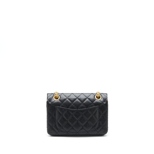 Chanel Mini 2.55 Reissue Flap Bag Aged Calfskin Black Brushed