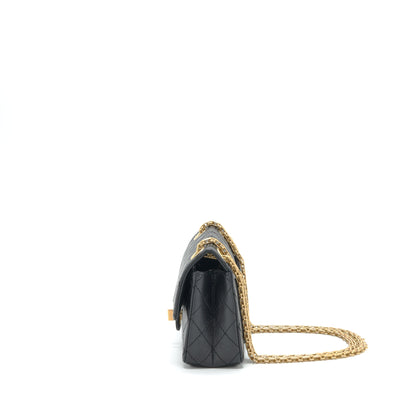 Chanel Mini 2.55 Reissue Flap Bag Aged Calfskin Black Brushed