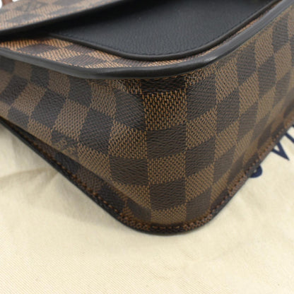 LOUIS VUITTON Beaumarchais Damier Ebene Shoulder Bag Brown
