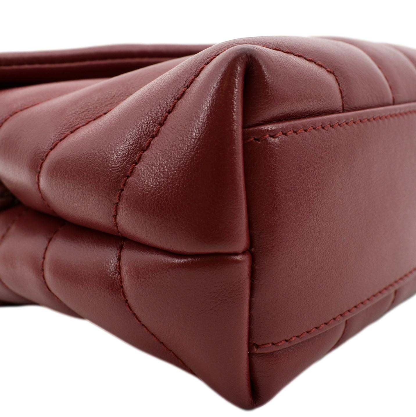 YVES SAINT LAURENT Loulou Toy Matelasse Leather Crossbody Bag Red