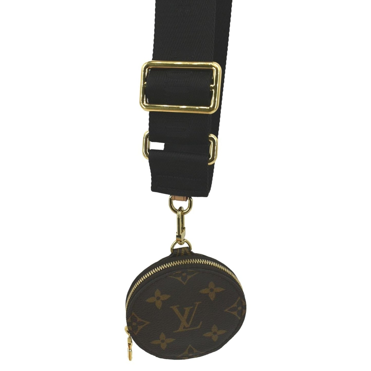 LOUIS VUITTON Monogram Canvas Nylon Strap with Coin Purse Black