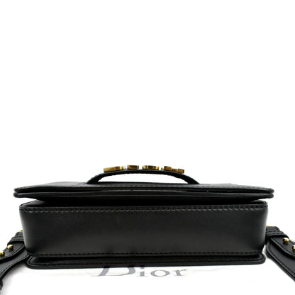 CHRISTIAN DIOR Dio(r)evolution Flap Calfskin Crossbody Bag Black