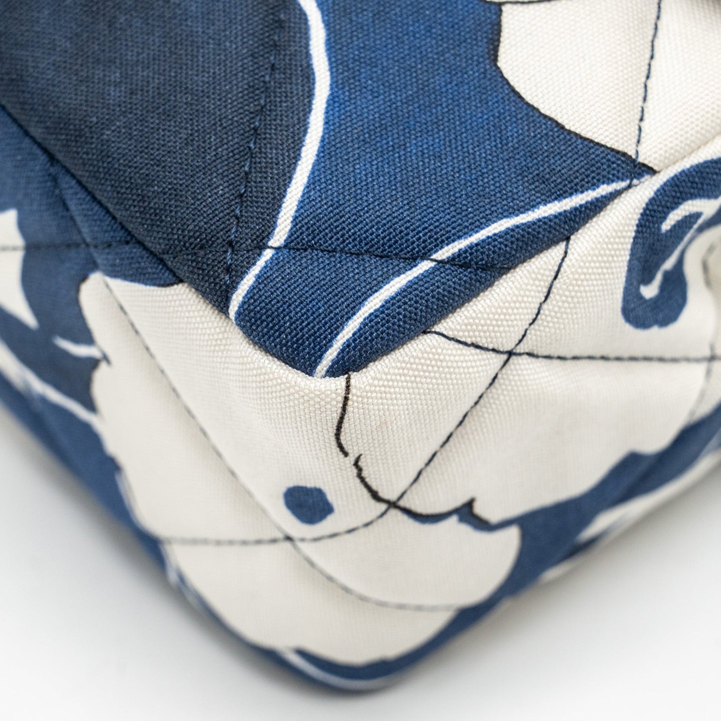 Chanel Medium Limited Edition Flora Printed Classic Flap Bag Silk Blue/WHITE  (Microchip)
