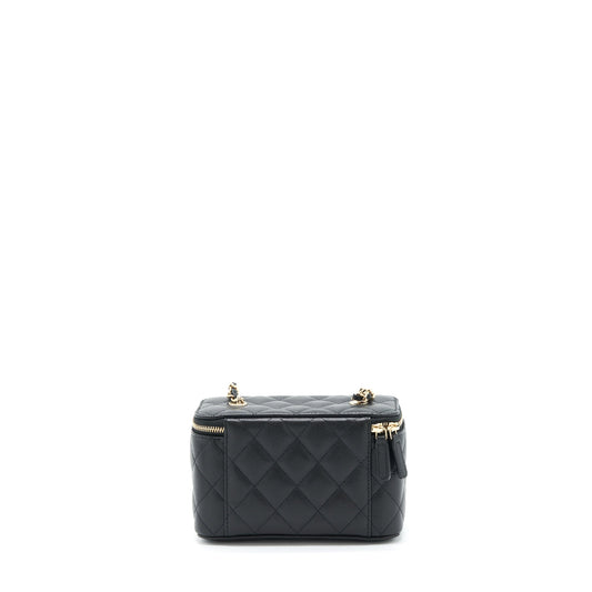 Chanel 22S Long Vanity With Chain Caviar Black L