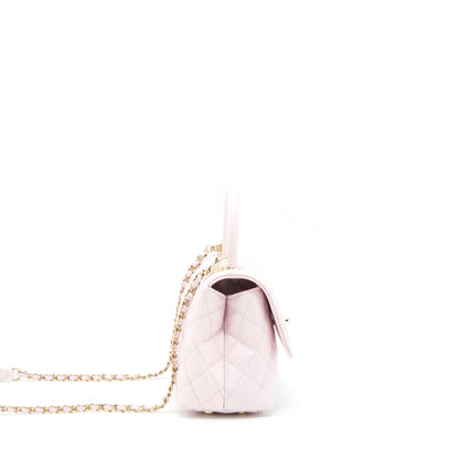 Chanel 22P Small Coco Handle Caviar Light Pink L