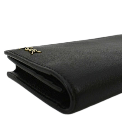 YVES SAINT LAURENT Flap Leather Wallet Black