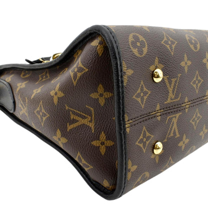 LOUIS VUITTON Popincourt MM Monogram Canvas Shoulder Bag Brown/Noir