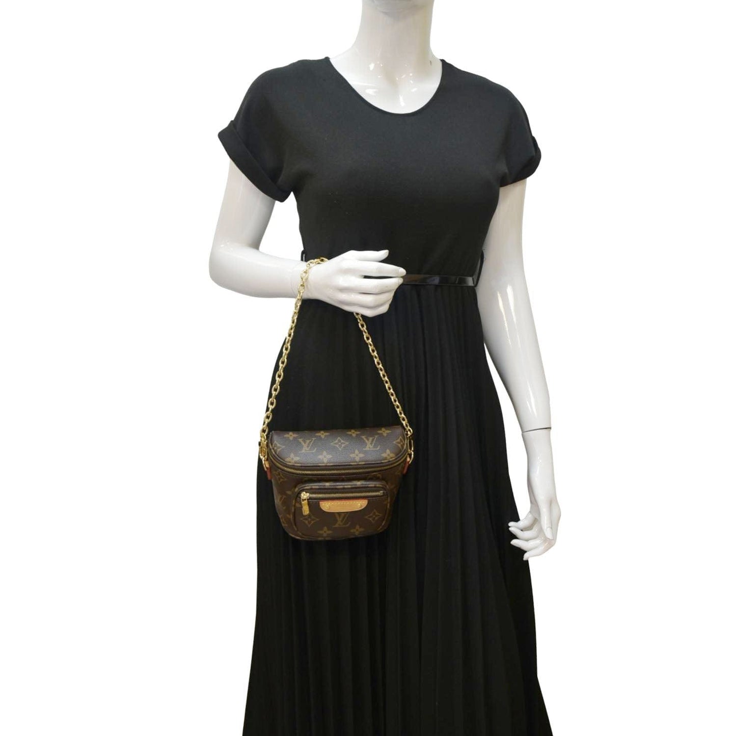 LOUIS VUITTON Mini Monogram Canvas Bumbag Brown