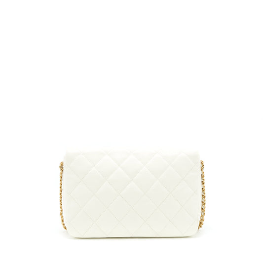 Chanel 22S Melody Medium Flap Bag Caviar White  (Microchip)